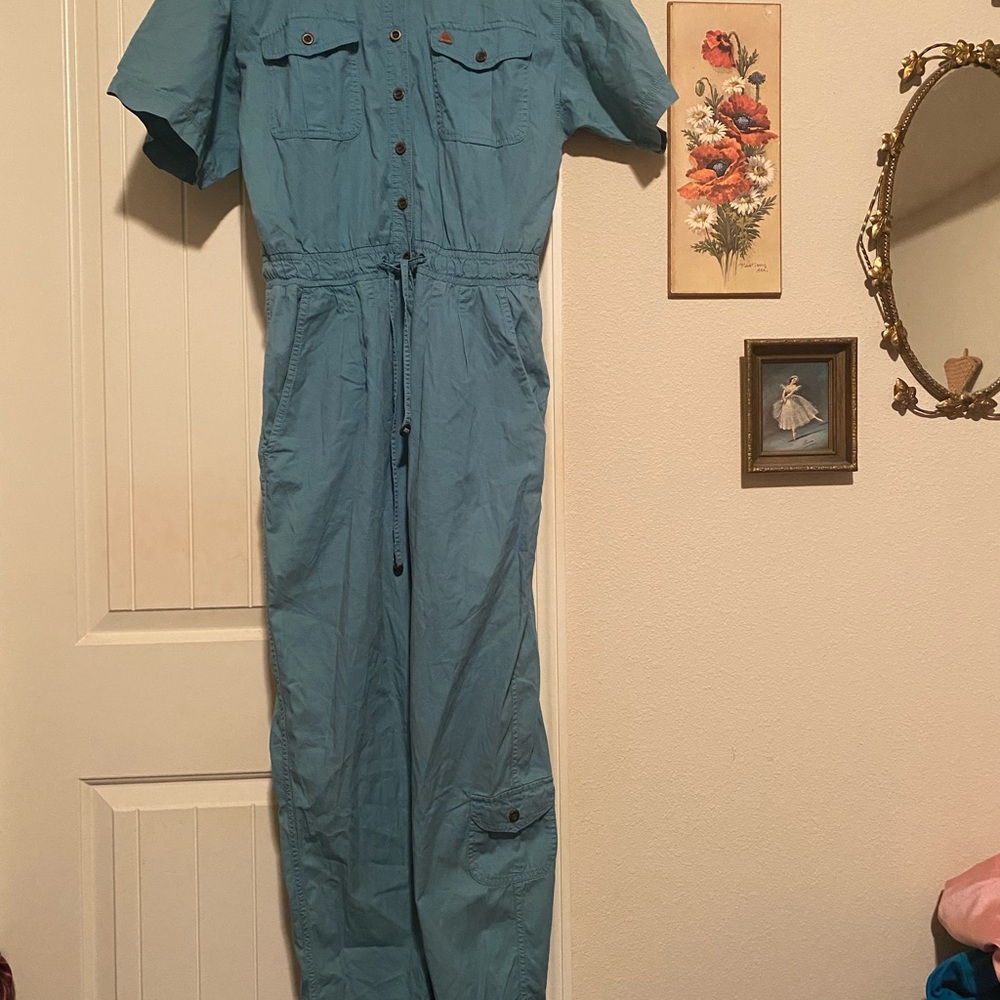 Liz Claiborne Teal vintage jumpsuit with Stitching